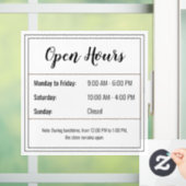 開館時間ステッカーカスタマイズ:スケジュール ウィンドウサイン (ホーム)