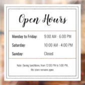 開館時間ステッカーカスタマイズ:スケジュール ウィンドウサイン (シート2)