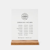 開館時間 |ビジネスロゴの営業時間モダン アクリルサイン (正面)
