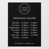 開館時間 |ビジネスロゴの営業時間モダン ウィンドウサイン (シート)