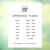 開館時間 |ビジネスロゴの営業時間(白) ウィンドウサイン (シート3)