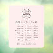 開館時間 |ビジネスロゴ営業時間（ピンク） ウィンドウサイン (シート3)
