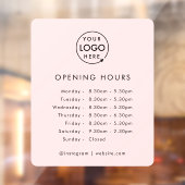 開館時間 |ビジネスロゴ営業時間（ピンク） ウィンドウサイン (シート2)