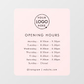 開館時間 |ビジネスロゴ営業時間（ピンク） ウィンドウサイン (シート)