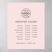 開館時間 |ビジネスロゴ営業時間（ピンク） ポスター (正面)