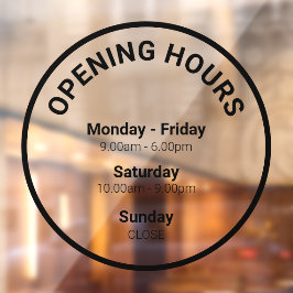 開館時間 |営業営業時間風 ウィンドウサイン