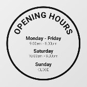 開館時間 |営業営業時間風 ウィンドウサイン (シート)