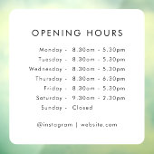 開館時間 |営業時間モダン ウィンドウサイン (シート3)
