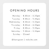 開館時間 |営業時間モダン ウィンドウサイン (シート)