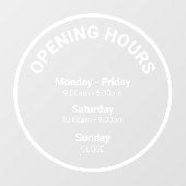 開館時間 |営業時間（営業時間） ウィンドウサイン (シート)