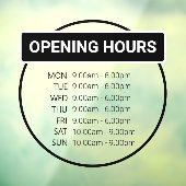開館時間 |営業時間（営業時間） ウィンドウサイン (シート3)