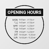 開館時間 |営業時間（営業時間） ウィンドウサイン (シート)