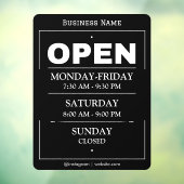 開館時間 |営業時間（黒） ウィンドウサイン (シート3)