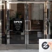 開館時間 |営業時間（黒） ウィンドウサイン (オフィスドア)