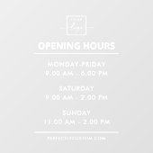 開館時間（白または任意の色のロゴ） ウィンドウサイン (シート)