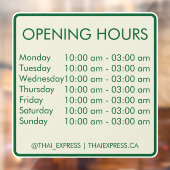 開館時間 – 4時間365日 – 英語 ウィンドウサイン (シート2)