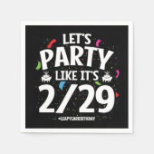 閏年うるう日パーティー2月29日誕生日 スタンダードカクテルナプキン (正面)