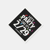 閏年うるう日パーティー2月29日誕生日 スタンダードカクテルナプキン (角)