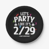 閏年うるう日パーティー2月29日誕生日 ペーパープレート (正面)