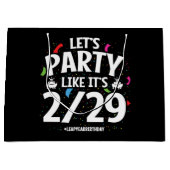 閏年うるう日パーティー2月29日誕生日 ラージペーパーバッグ (正面)