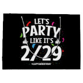 閏年うるう日パーティー2月29日誕生日 ラージペーパーバッグ (裏面)