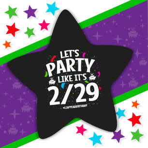閏年うるう日パーティー2月29日誕生日 星シール