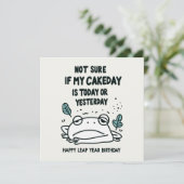 閏年おもしろい誕生日カエル シーズンカード (スタンド正面)