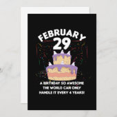 閏年のお祝い2月29日ギフト 招待状 (正面/裏面)