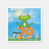 閏年のカエルが29の数を超えてジャンプ スタンダードカクテルナプキン (正面)