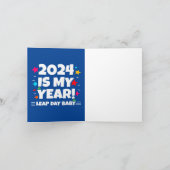閏年の日2024は私の年2月29誕生日 カード (内部)