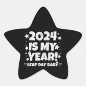閏年の日2024は私の年2月29誕生日 星シール (正面)