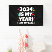 閏年の日2024は私の年2月29誕生日 横断幕 (インサイチュ)