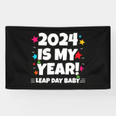 閏年の日2024は私の年2月29誕生日 横断幕 (横)