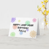 閏年パーソナライズされた誕生日カード カード (黄色い花)