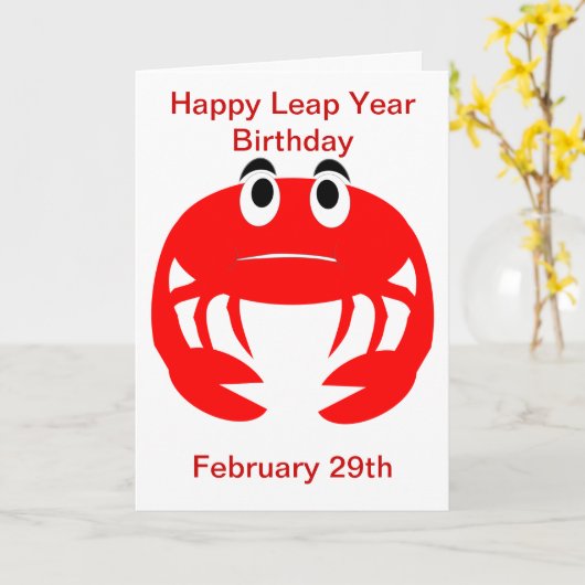 閏年誕生日カード カード (黄色い花)