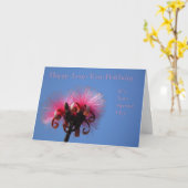 閏年誕生日カード、2つのホットピンクの花 カード (黄色い花)