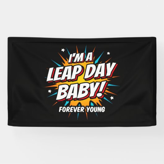 閏年誕生日2月29日うるう日誕生日 横断幕 (横)