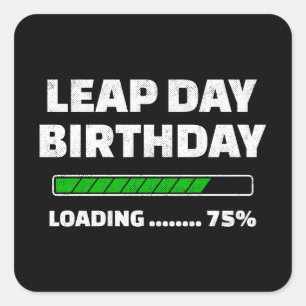 閏年誕生日- 2月29日 – 閏日誕生日 スクエアシール