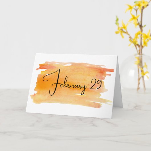 閏年2月29日誕生日 カード (黄色い花)