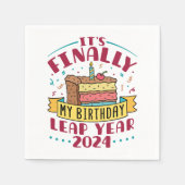 閏年2024やっと私の誕生日 スタンダードカクテルナプキン (正面)