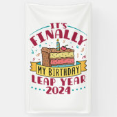 閏年2024やっと私の誕生日 横断幕 (縦)