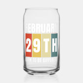 閏日生まれ誕生日2月29日うるう年 ガラス缶 (正面)