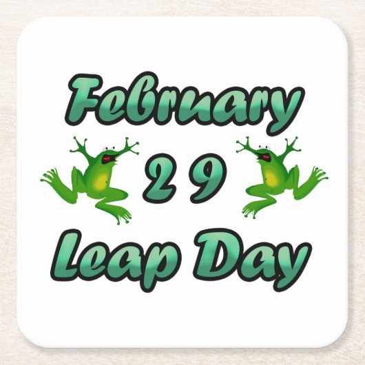 閏日2月29日 スクエアペーパーコースター (正面)
