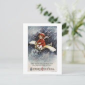 間に合わせの飛行機を飛ばしている男の子 シーズンポストカード (スタンド正面)