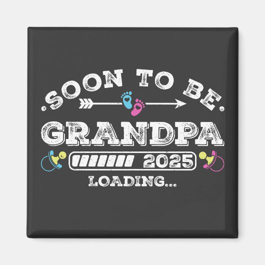 間もなくおじいちゃん2025 ローディングスクエア マグネット (正面)