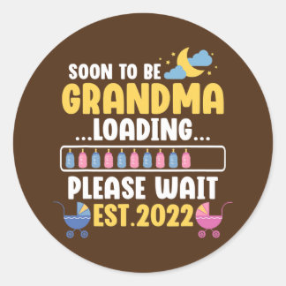 間もなくおもしろいおばあちゃんの妊娠のお知らせ ラウンドシール