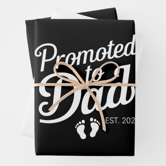 間もなくパパEst 2025におもしろい昇格してパパ ラッピングペーパーシート (インサイチュ)