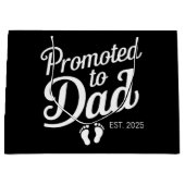 間もなくパパEst 2025におもしろい昇格してパパ ラージペーパーバッグ (正面)