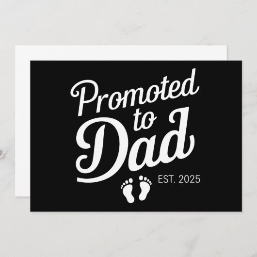 間もなくパパEst 2025におもしろい昇格してパパ 案内状 (正面/裏面)