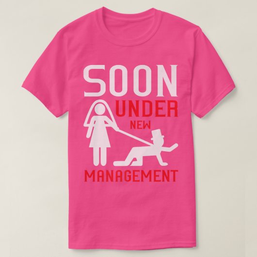 間もなく新しい管理の下に妻 グルーム スタッグ ナイト パー Tシャツ (デザイン正面)
